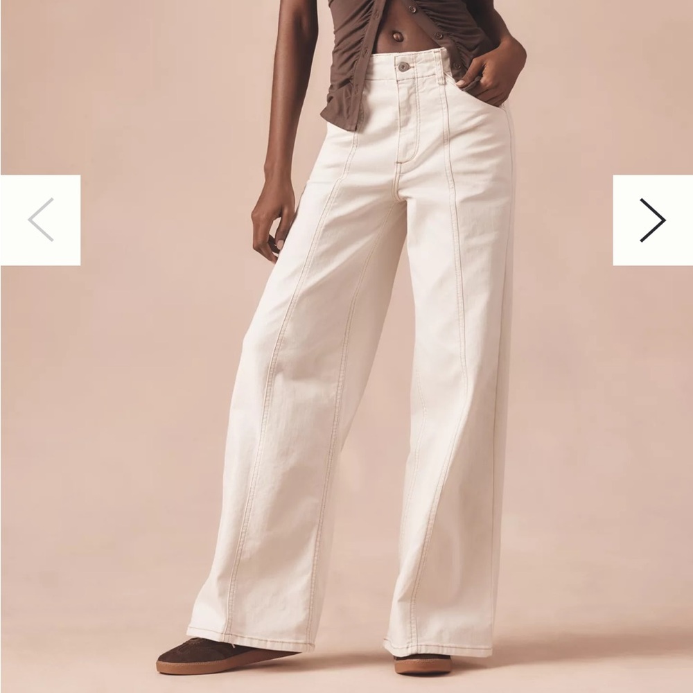 Anthropologie Maeve Delaney clean-seamed high-rise wide-leg jeans